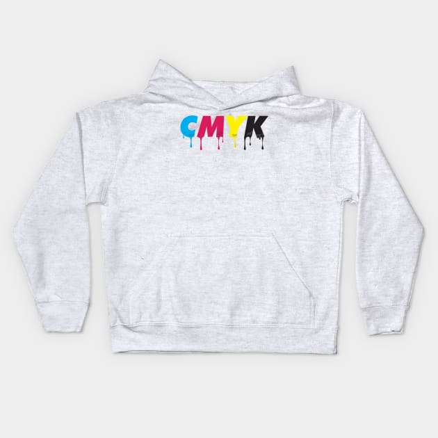 CMYK Drip Kids Hoodie by Mercado Graphic Design